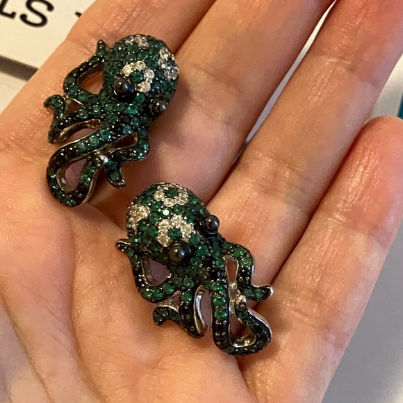 Stunning Octopus silver earrings - Picture 6 of 6